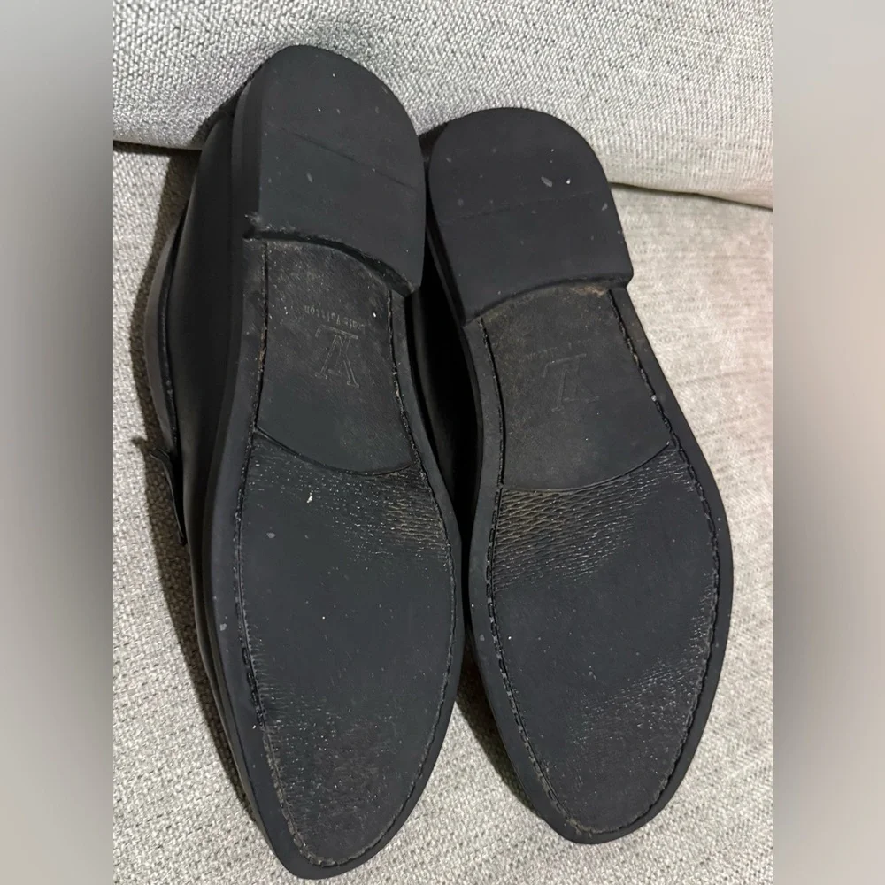 Louis Vuitton Black Leather Loafers